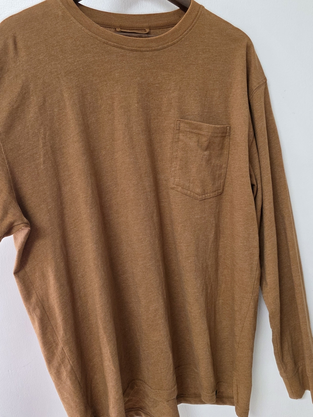 Woolrich Long-Sleeve Pocket Tee in Rustic Brown